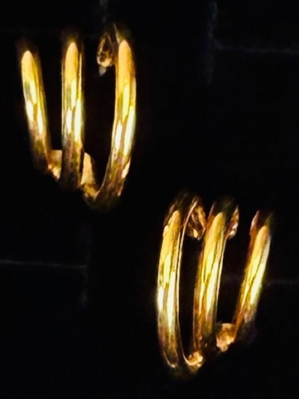 Vintage Goldtone interesting huggy pierced earrings